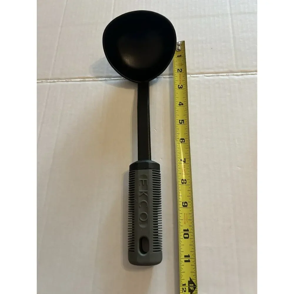 Vintage EKCO Gravy Ladle Nylon‎ Plastic White Black 12” Length